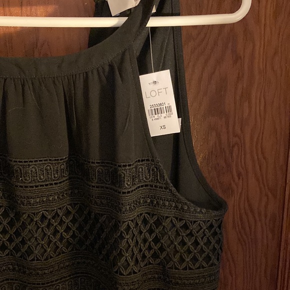 Loft black embroidered sleeveless dress NWT XS - Picture 2 of 5